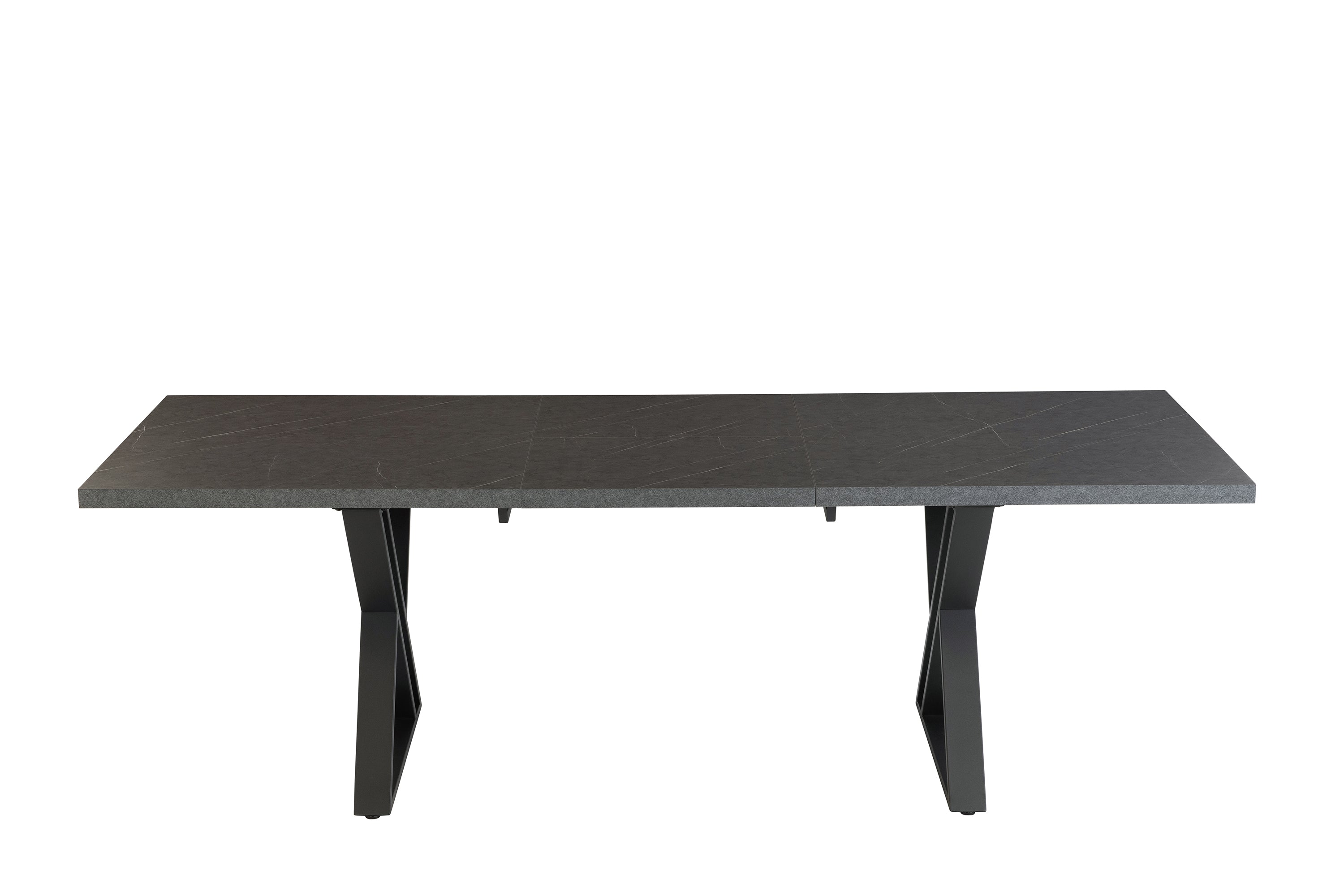 Geronimo 1.8m (+0.60m) Extending Dining Table - Grey Marble