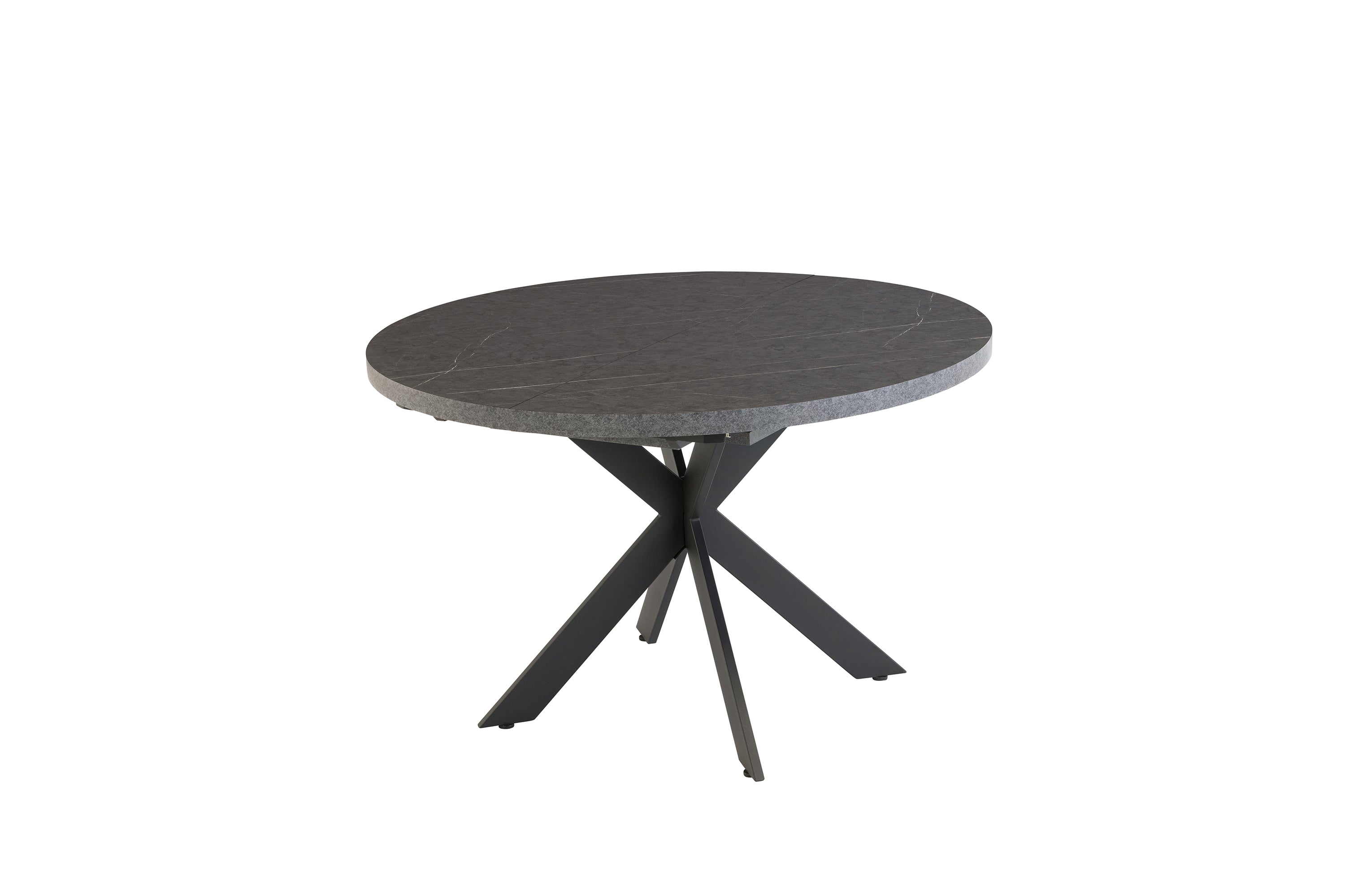 Geronimo 1.2m (+0.40m) Round Ext Dining Table - Grey Marble