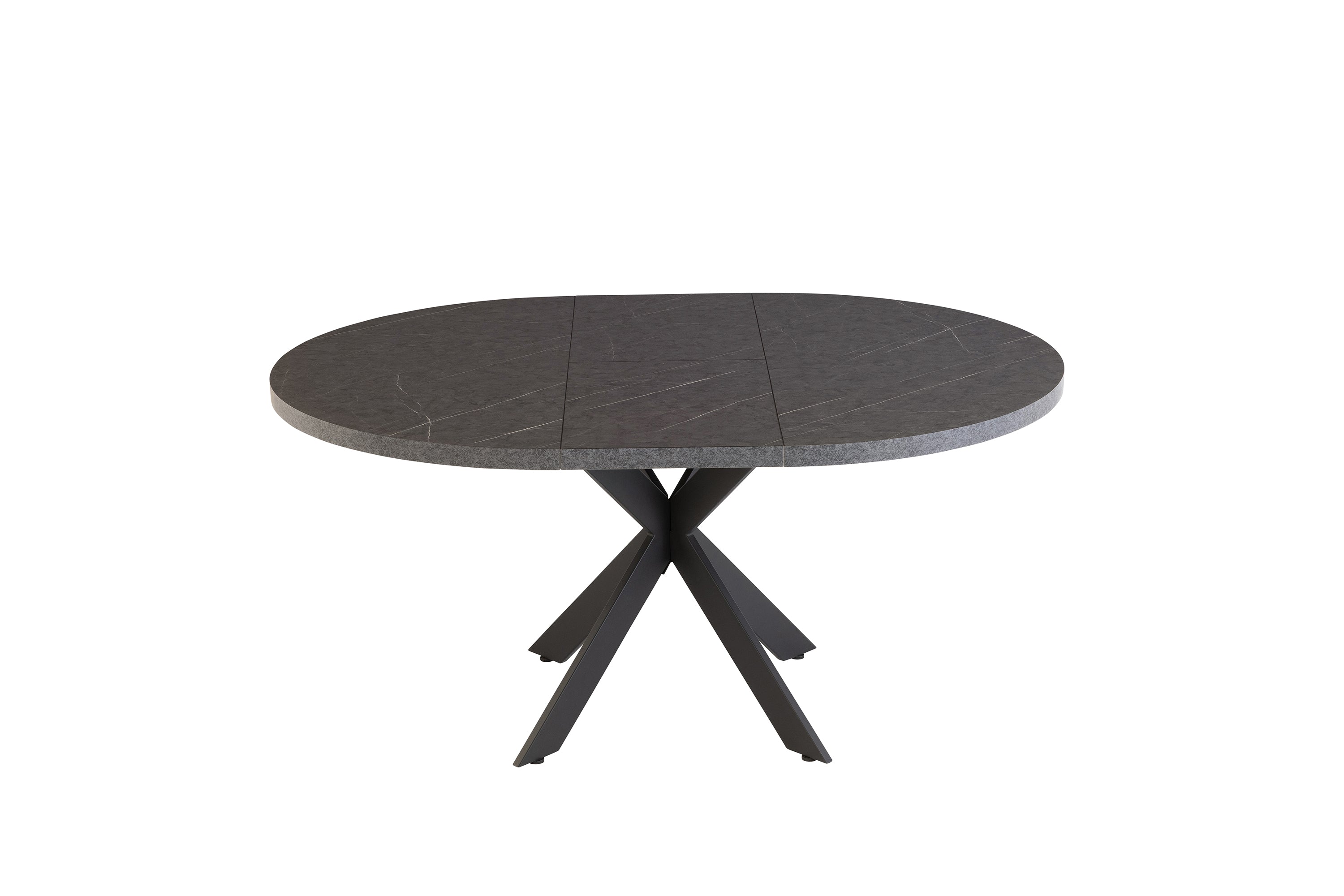 Geronimo 1.2m (+0.40m) Round Ext Dining Table - Grey Marble