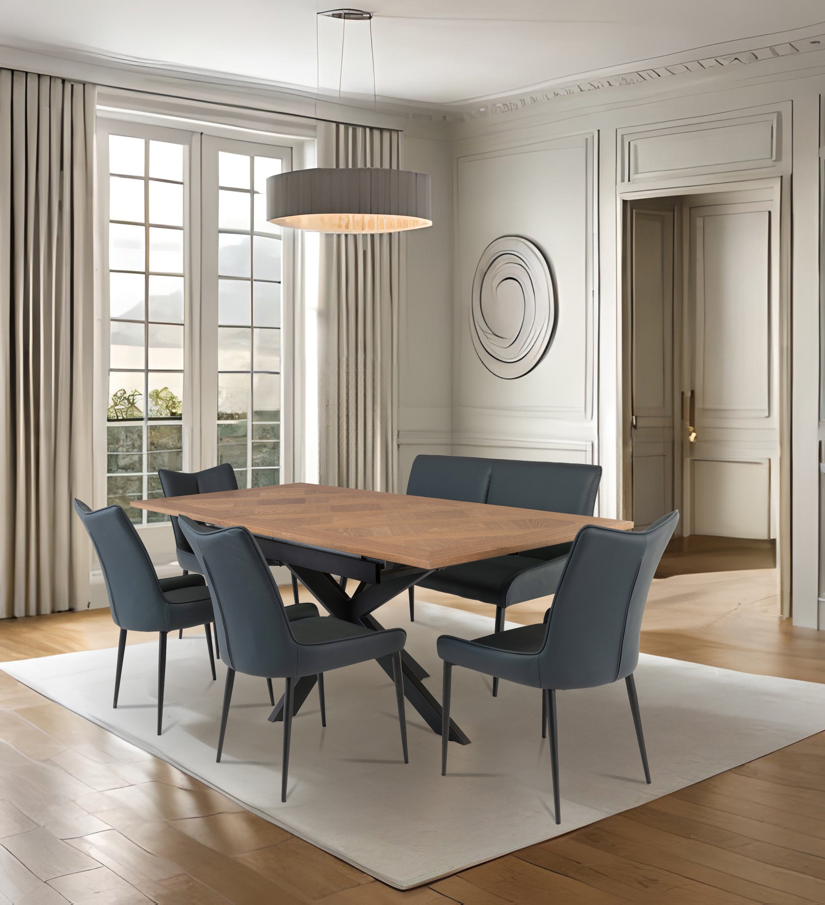 Paxton 1.6m (+0.4m) Extending Dining Table - Medium Oak Veneer