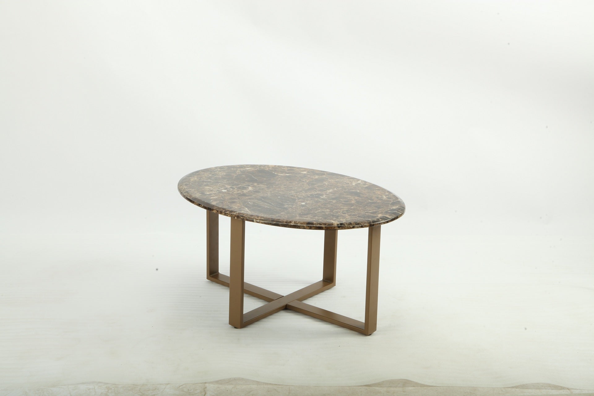 Serena End Table - Sienna Marble Style Top / Brushed Brass Leg