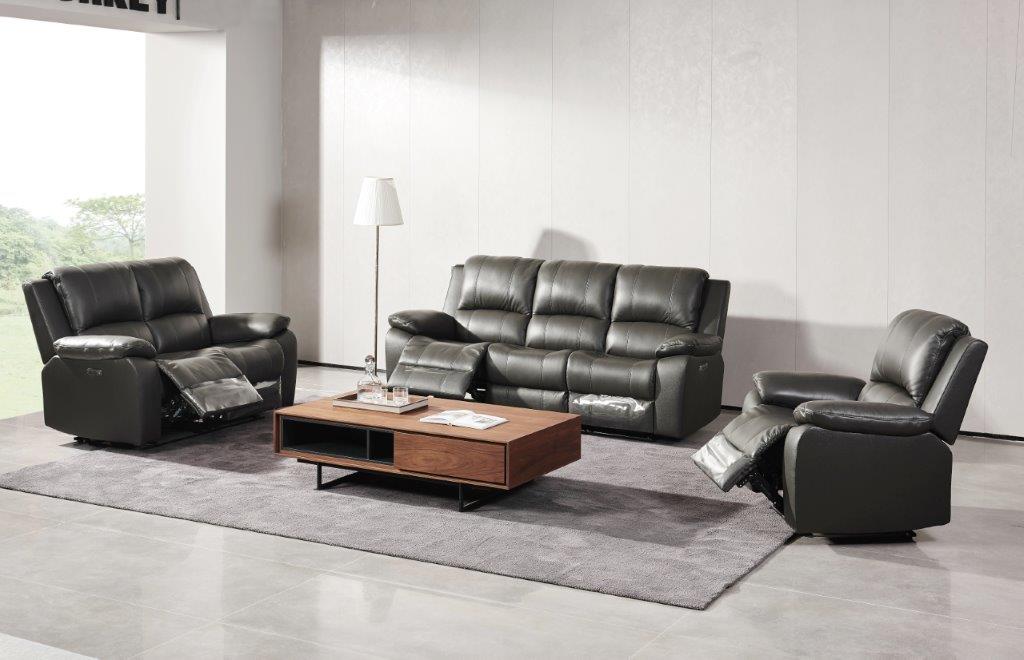 Pauline Leather Electric Armchair Recliner 3 Seater