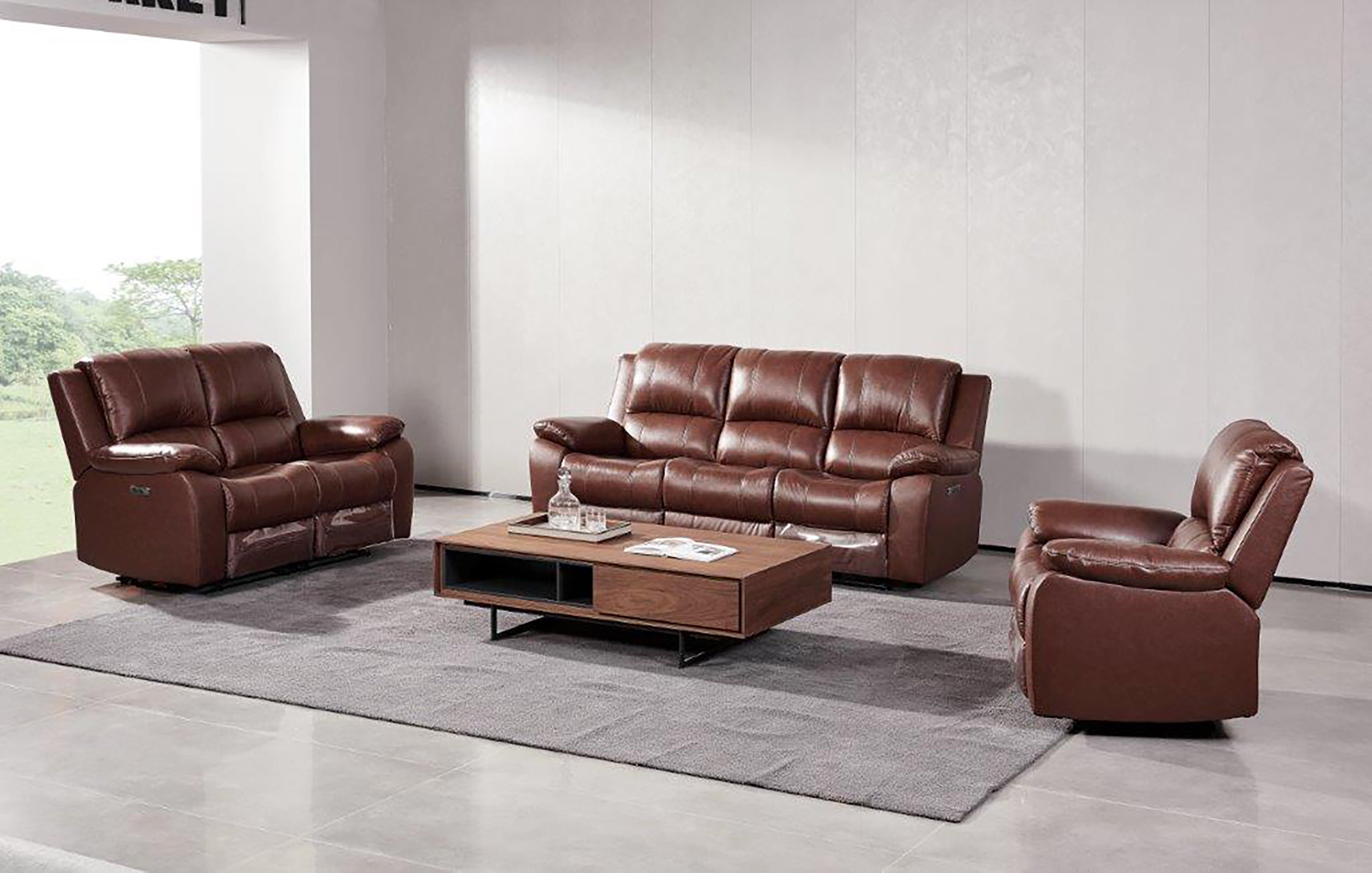 Pauline Leather Electric Armchair Recliner 3 Seater