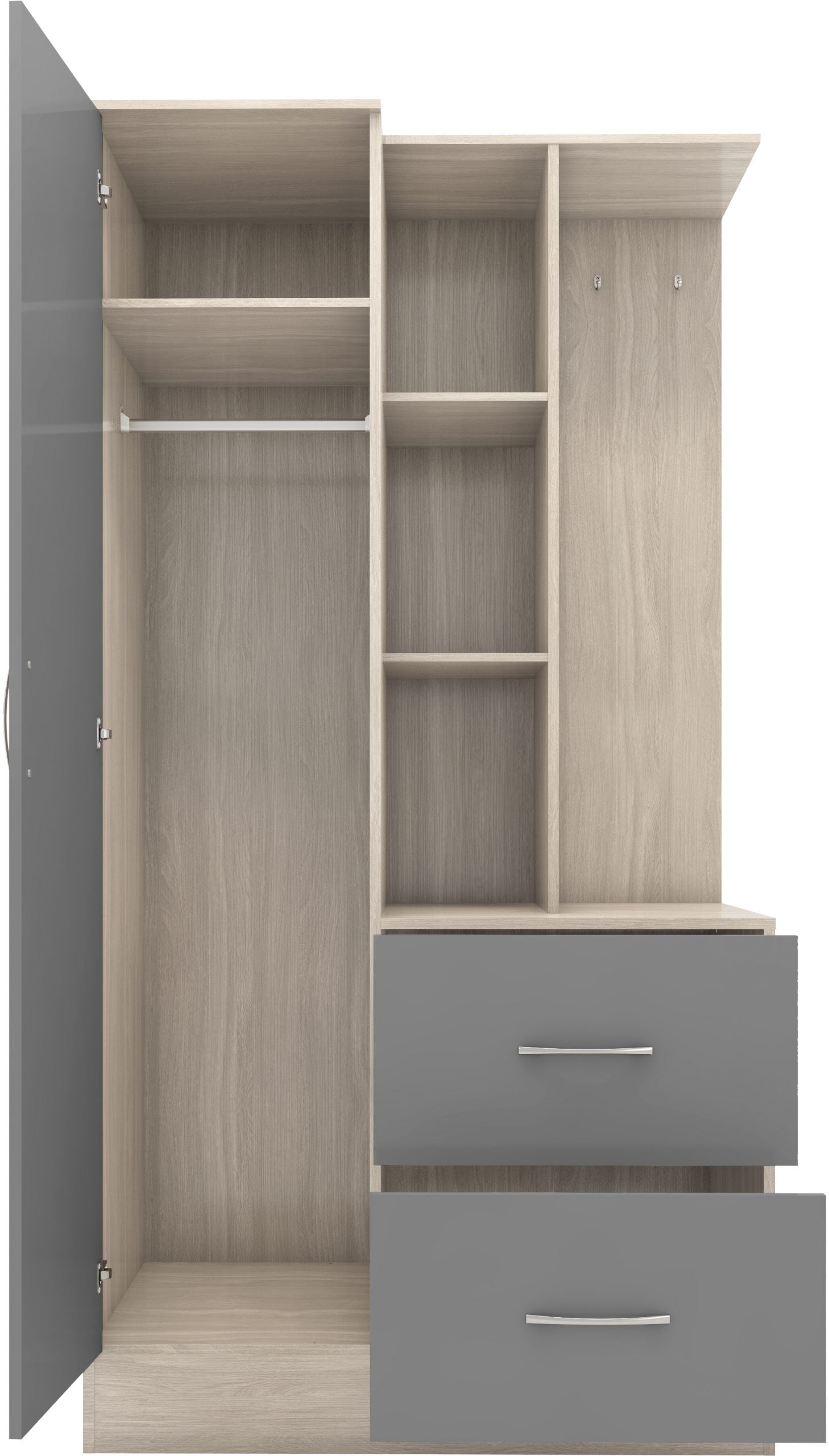 grey gloss wardrobes